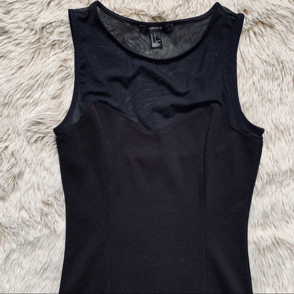 Forever 21 Black Bodycon with Mesh - Picture 2 of 6